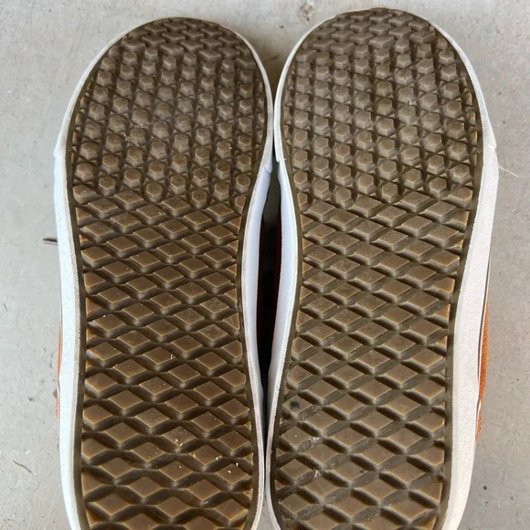 Vans Glazed Ginger Brown Suede High-Top Sneakers with Plaid Collar - Picture 3 of 3